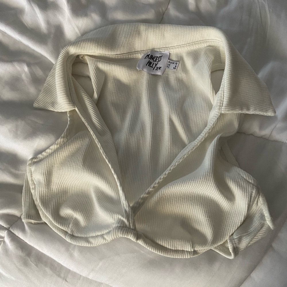 Ivory cropped Princess Polly top